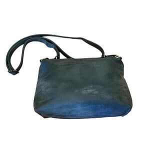 Joy Susan 100% Vegan Leather crossbody bag Purse Gray Blue W/ Pockets